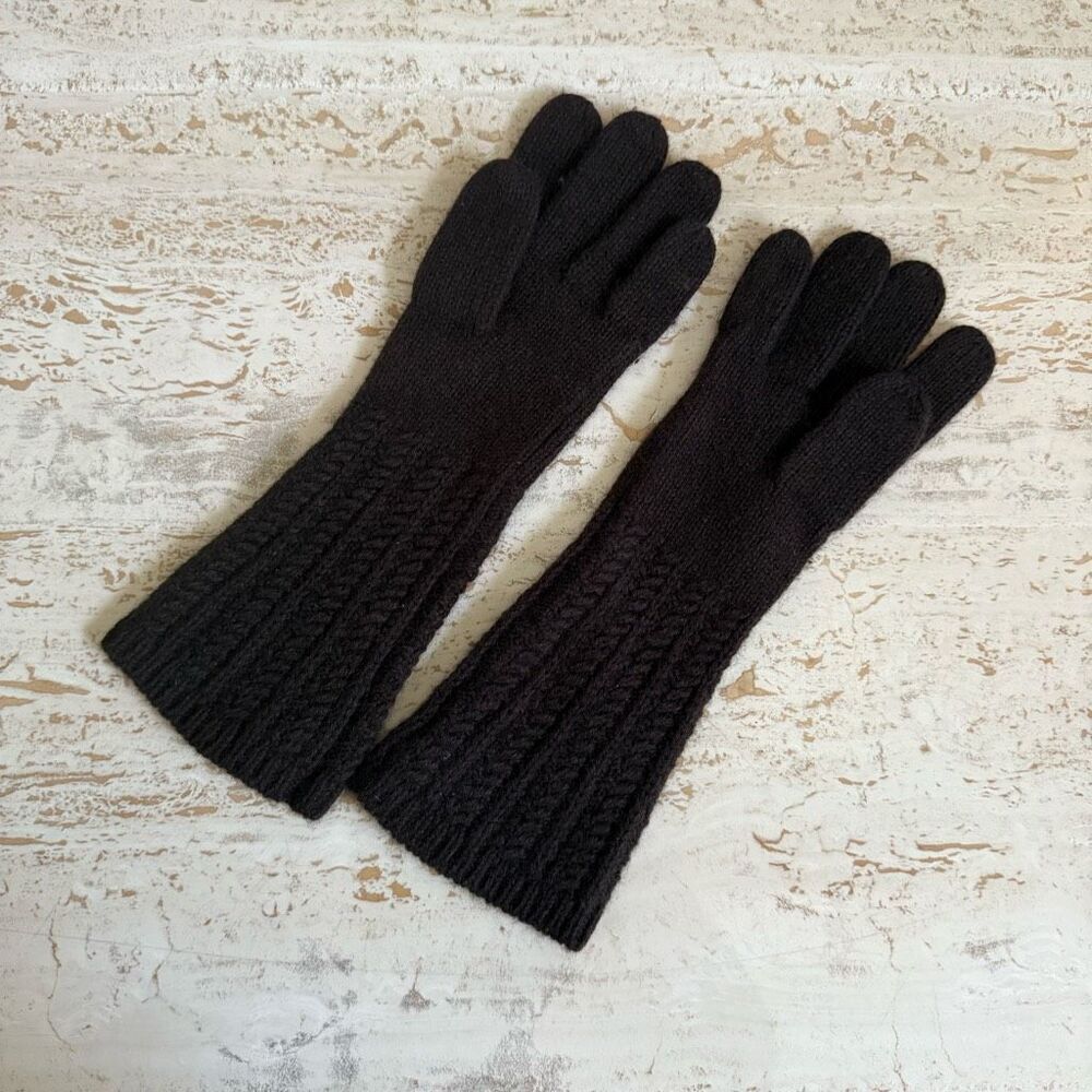 Lauren Ralph Lauren wool/rabbit blend long knit gloves
